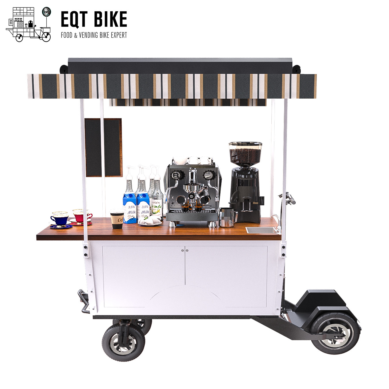 四輪電気スクーターのコーヒー バイクのカートIPX4 18KM/H