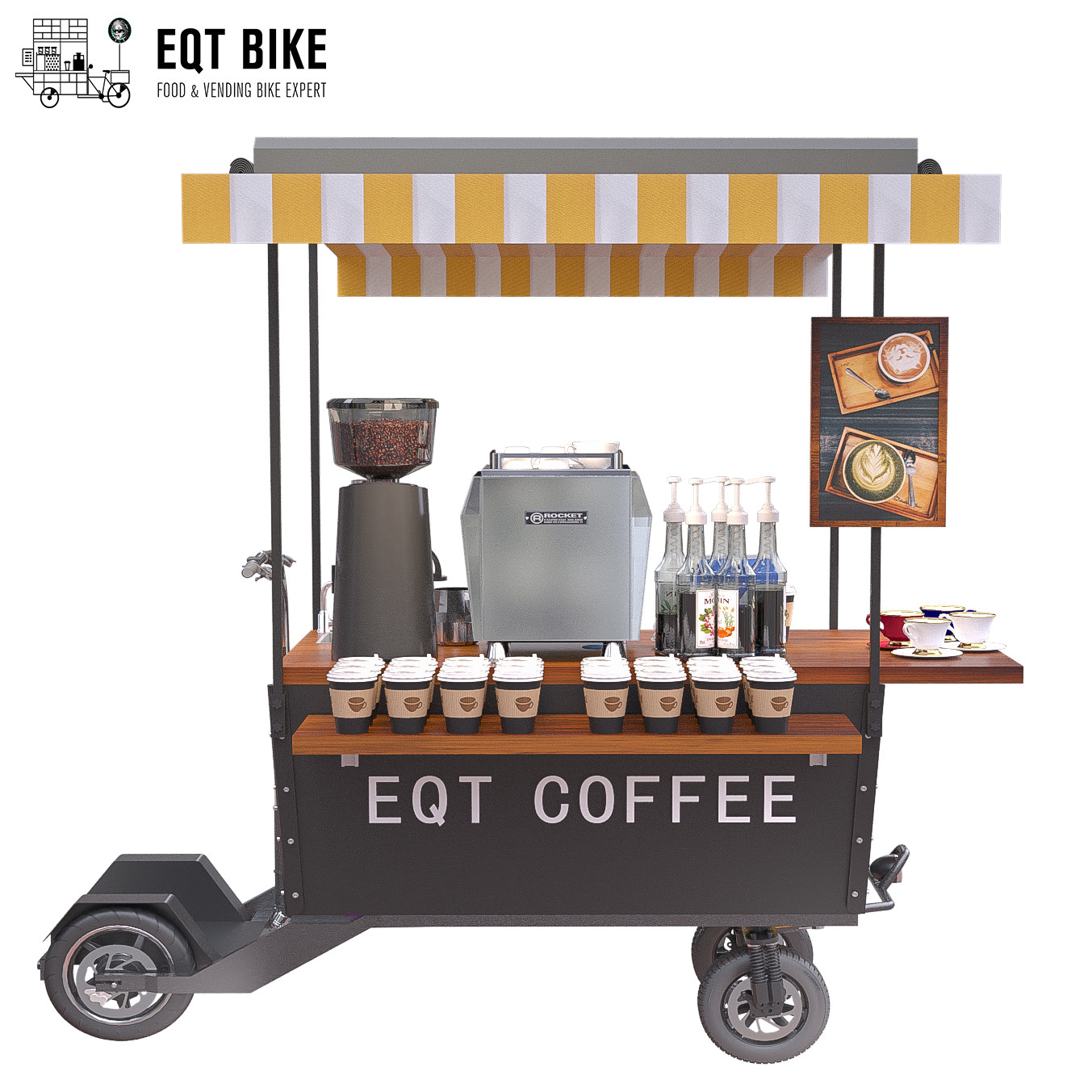 EQTの多機能のスクーターの通りビジネスのための移動式コーヒー カート